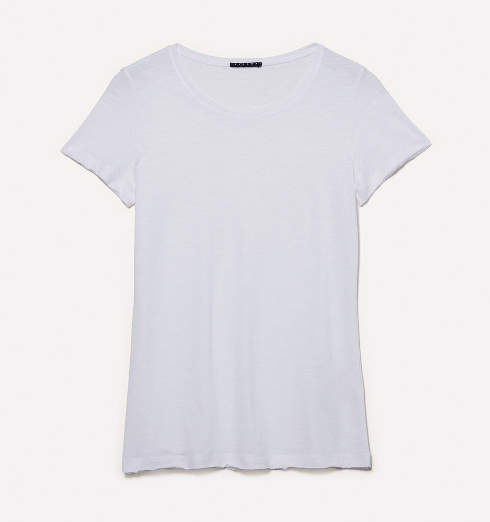 T-shirt girocollo bianca - t-shirt a manica corta da donna - Bianco | Sisley image number 5
